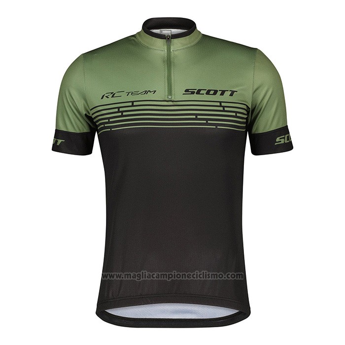 2022 Abbigliamento Ciclismo Scott Verde Manica Corta e Salopette