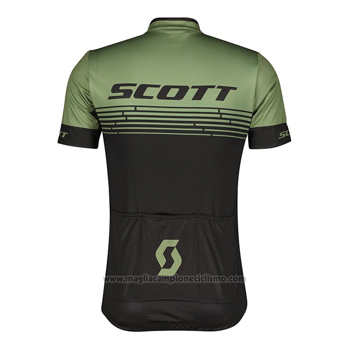 2022 Abbigliamento Ciclismo Scott Verde Manica Corta e Salopette