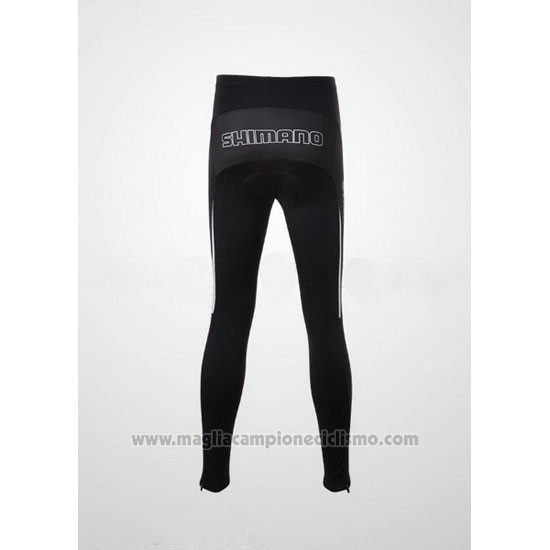 2010 Abbigliamento Ciclismo Shimano Bianco e Nero Manica Lunga e Salopette