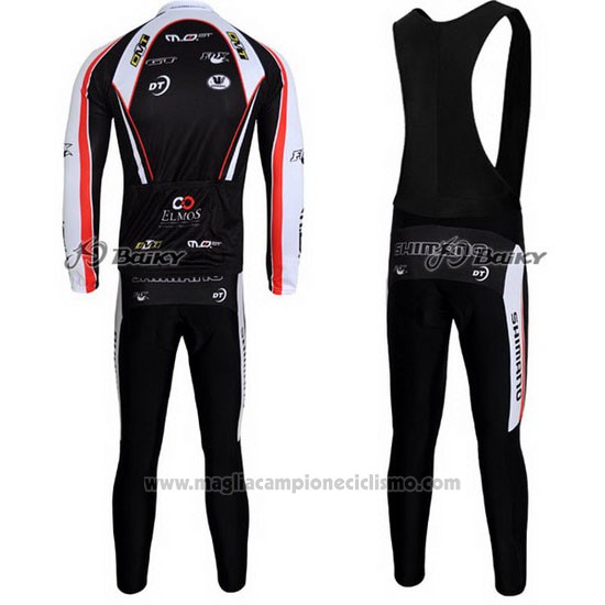 2010 Abbigliamento Ciclismo Shimano Rosso e Nero Manica Lunga e Salopette