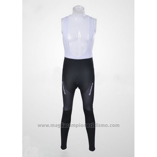 2011 Abbigliamento Ciclismo Shimano Bianco e Giallo Manica Lunga e Salopette