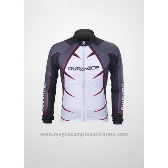 2011 Abbigliamento Ciclismo Shimano Bianco e Giallo Manica Lunga e Salopette