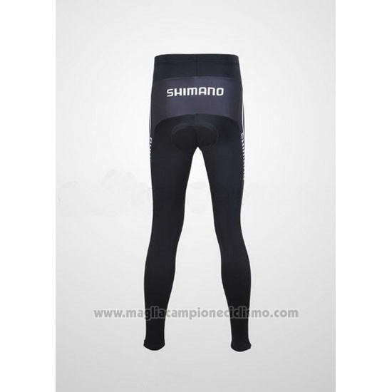 2011 Abbigliamento Ciclismo Shimano Blu e Grigio Manica Lunga e Salopette
