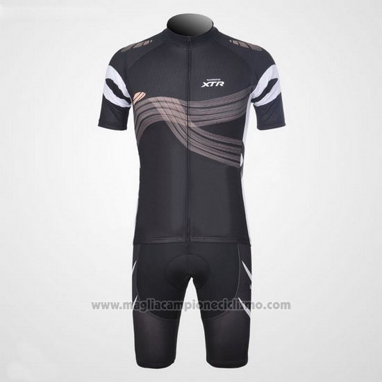 2012 Abbigliamento Ciclismo Shimano Nero e Arancione Manica Corta e Salopette