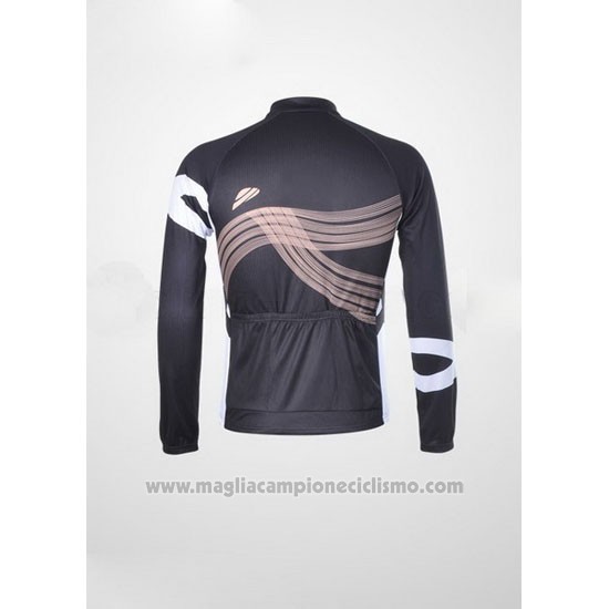 2012 Abbigliamento Ciclismo Shimano Nero e Arancione Manica Lunga e Salopette
