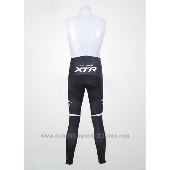 2012 Abbigliamento Ciclismo Shimano Nero e Arancione Manica Lunga e Salopette