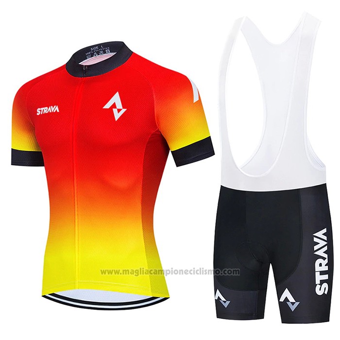 2021 Abbigliamento Ciclismo Shimano Rosso Giallo Manica Corta e Salopette