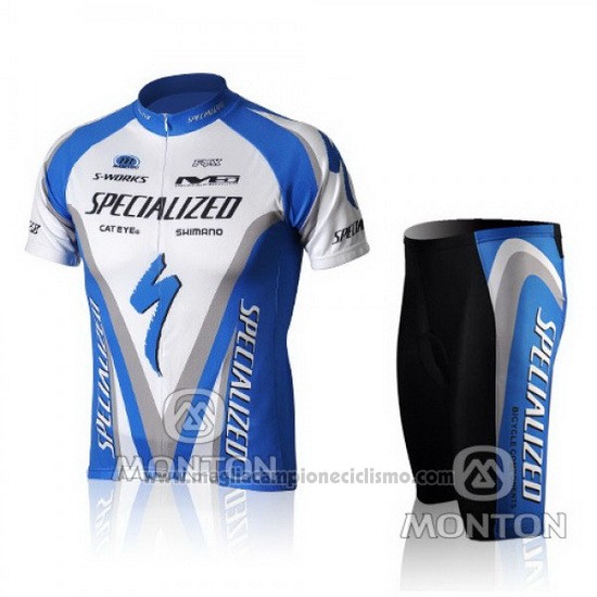 2010 Abbigliamento Ciclismo Specialized Blu e Nero Manica Corta e Salopette