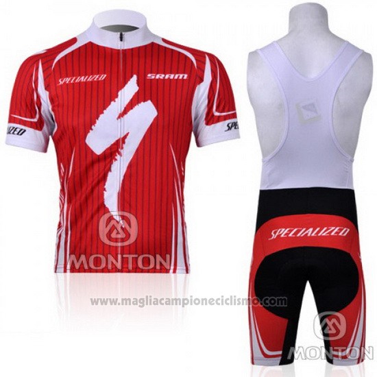 2011 Abbigliamento Ciclismo Specialized Bianco e Rosso Manica Corta e Salopette