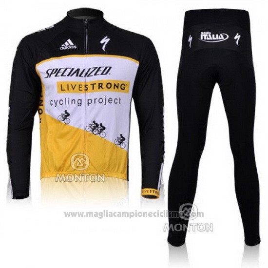 2011 Abbigliamento Ciclismo Specialized Giallo e Nero Manica Lunga e Salopette