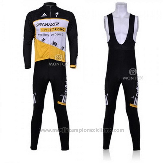 2011 Abbigliamento Ciclismo Specialized Giallo e Nero Manica Lunga e Salopette