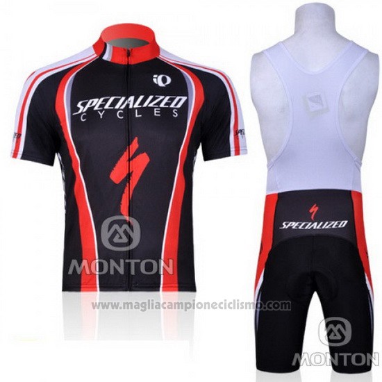 2011 Abbigliamento Ciclismo Specialized Rosso e Nero Manica Corta e Salopette