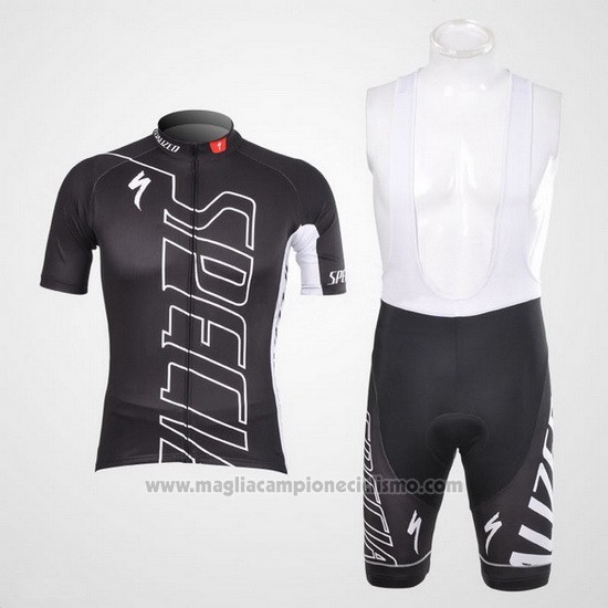 2012 Abbigliamento Ciclismo Specialized Bianco e Nero Manica Corta e Salopette