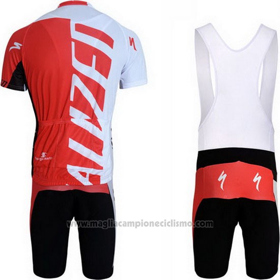 2012 Abbigliamento Ciclismo Specialized Bianco e Rosso Manica Corta e Salopette