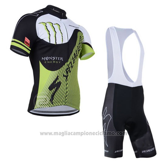 2014 Abbigliamento Ciclismo Specialized Nero e Verde Manica Corta e Salopette