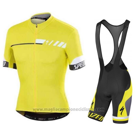 2015 Abbigliamento Ciclismo Specialized Aceso Giallo Manica Corta e Salopette