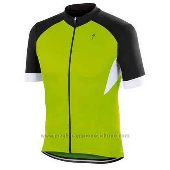 2015 Abbigliamento Ciclismo Specialized Nero e Verde Manica Corta e Salopette