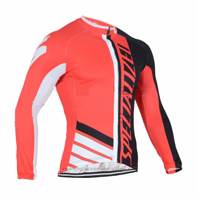 2016 Abbigliamento Ciclismo Specialized Arancione e Nero Manica Lunga e Salopette