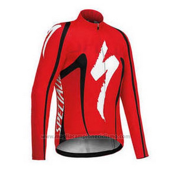 2016 Abbigliamento Ciclismo Specialized Bianco Rosso Manica Lunga e Salopette
