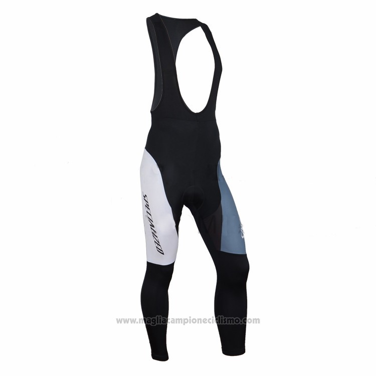 2016 Abbigliamento Ciclismo Specialized Bianco e Blu Manica Lunga e Salopette