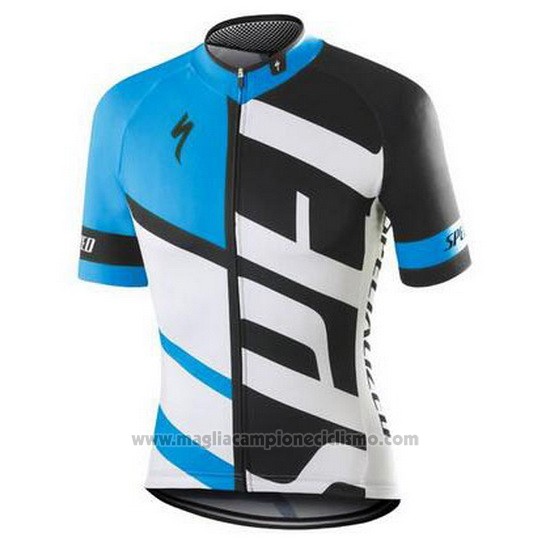 2016 Abbigliamento Ciclismo Specialized Bianco e Celeste Manica Corta e Salopette