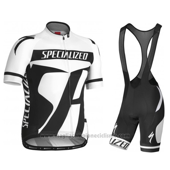 2016 Abbigliamento Ciclismo Specialized Bianco e Grigio Manica Corta e Salopette