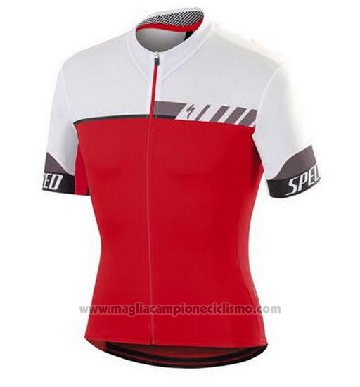 2016 Abbigliamento Ciclismo Specialized Bianco e Scuro Rosso Manica Corta e Salopette
