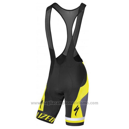 2016 Abbigliamento Ciclismo Specialized Grigio e Giallo Manica Corta e Salopette