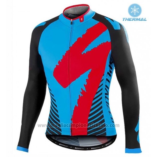 2016 Abbigliamento Ciclismo Specialized Nero e Blu Manica Lunga e Salopette