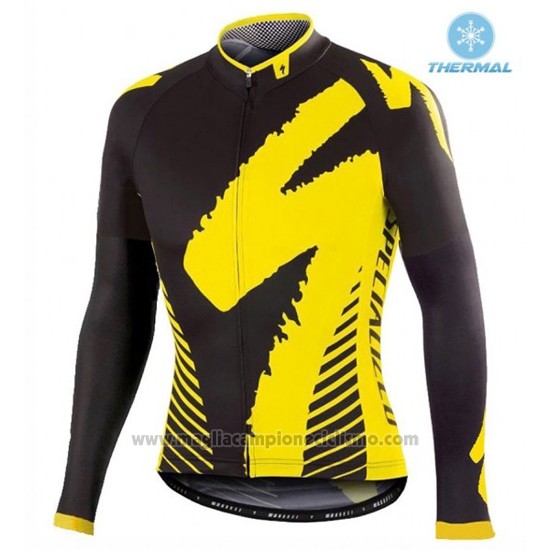 2016 Abbigliamento Ciclismo Specialized Nero e Giallo Manica Lunga e Salopette