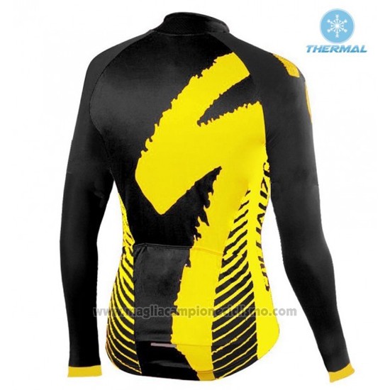 2016 Abbigliamento Ciclismo Specialized Nero e Giallo Manica Lunga e Salopette