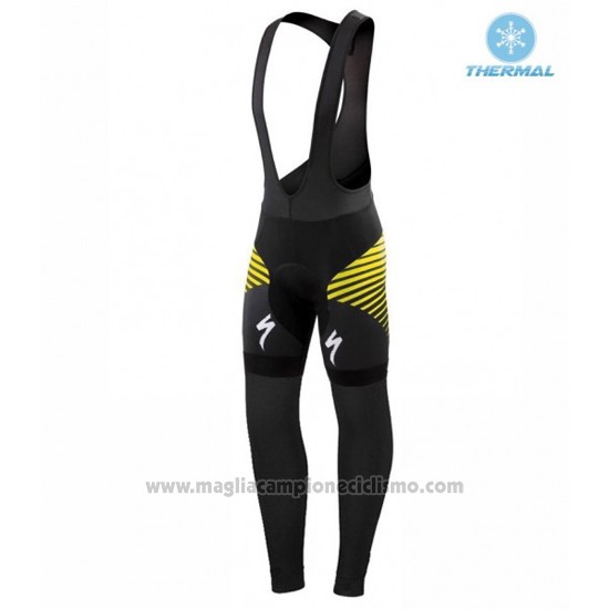 2016 Abbigliamento Ciclismo Specialized Nero e Giallo Manica Lunga e Salopette