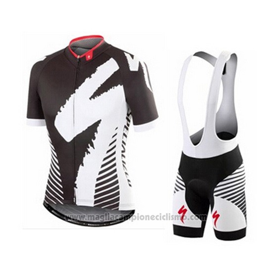 2016 Abbigliamento Ciclismo Specialized Nero e Grigio Manica Corta e Salopette