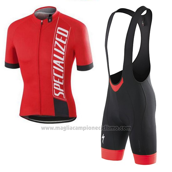 2016 Abbigliamento Ciclismo Specialized Rosso Bianco Nero Manica Corta e Salopette