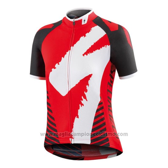 2016 Abbigliamento Ciclismo Specialized Rosso e Nero Manica Corta e Salopette