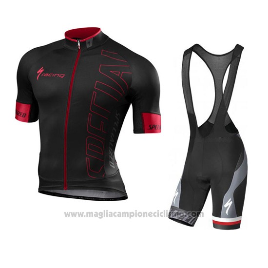 2016 Abbigliamento Ciclismo Specialized Spento Rosso e Nero Manica Corta e Salopette