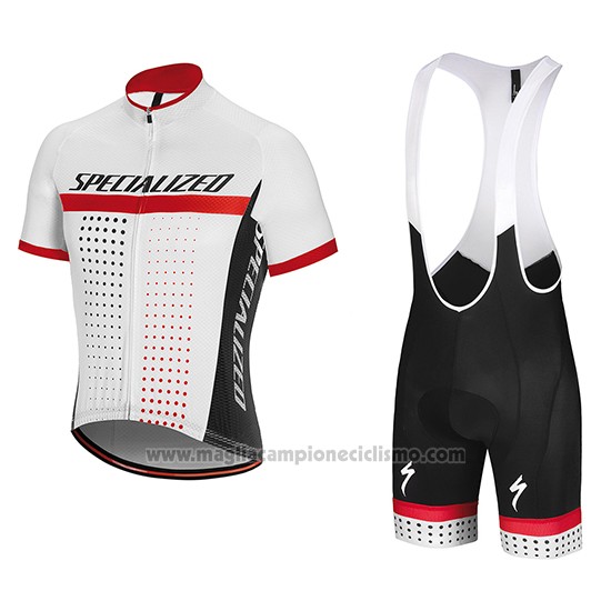 2018 Abbigliamento Ciclismo Specialized Bianco Rosso Manica Corta e Salopette