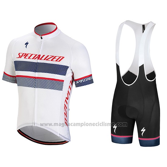 2018 Abbigliamento Ciclismo Specialized Bianco Rosso Viola Manica Corta e Salopette(1)