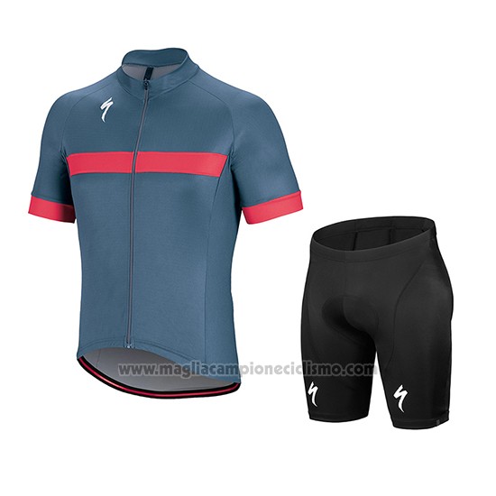 2018 Abbigliamento Ciclismo Specialized Grigio Rosa Bianco Manica Corta e Salopette