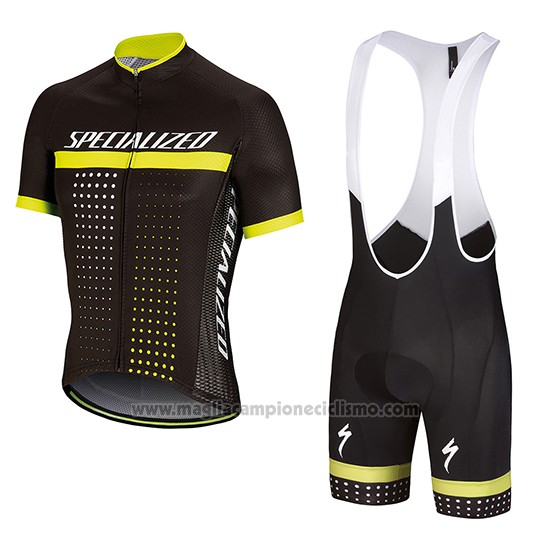 2018 Abbigliamento Ciclismo Specialized Nero Giallo Manica Corta e Salopette