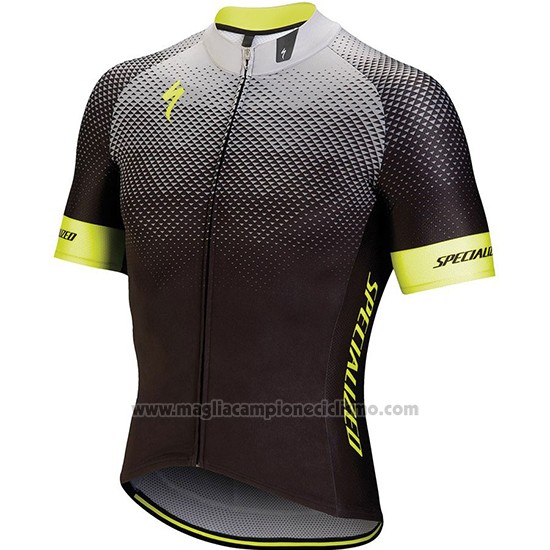 2018 Abbigliamento Ciclismo Specialized Nero Grigio Giallo Manica Corta e Salopette