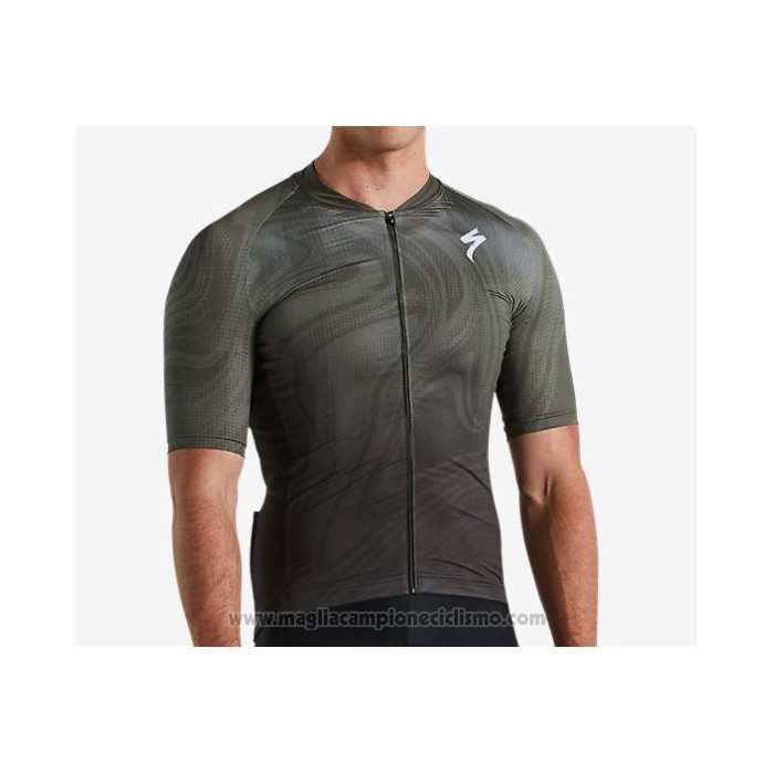 2021 Abbigliamento Ciclismo Specialized Scuro Verde Manica Corta e Salopette