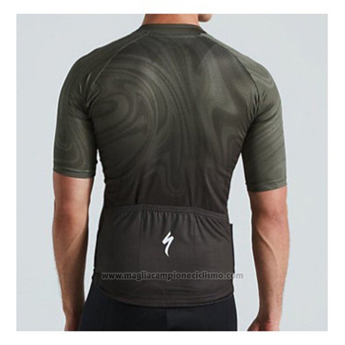 2021 Abbigliamento Ciclismo Specialized Scuro Verde Manica Corta e Salopette