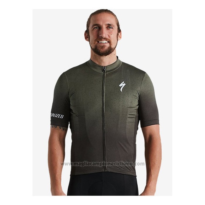 2021 Abbigliamento Ciclismo Specialized Verde Manica Corta e Salopette