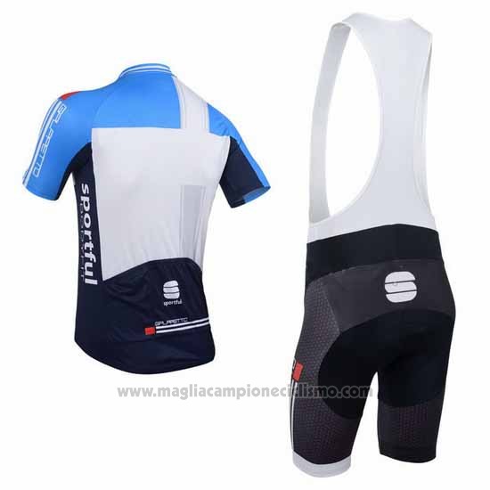 2013 Abbigliamento Ciclismo Sportful Bianco e Celeste Manica Corta e Salopette