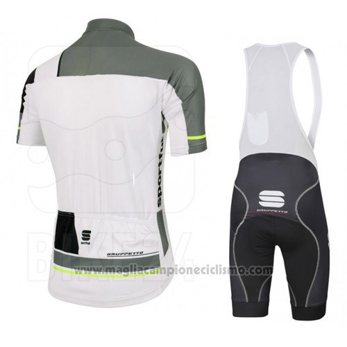 2016 Abbigliamento Ciclismo Sportful Bianco e Grigio Manica Corta e Salopette