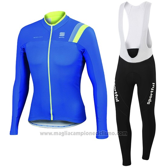 2016 Abbigliamento Ciclismo Sportful Blu e Verde Manica Lunga e Salopette
