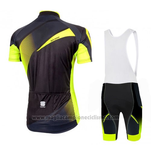 2016 Abbigliamento Ciclismo Sportful Giallo e Nero Manica Corta e Salopette