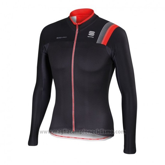 2016 Abbigliamento Ciclismo Sportful Nero Manica Lunga e Salopette