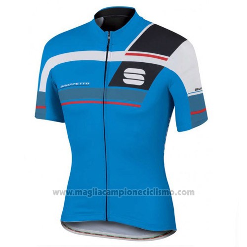 2016 Abbigliamento Ciclismo Sportful Nero e Blu Manica Corta e Salopette